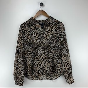 Style & Co. Animal Print Long Sleeve Top Size 8P